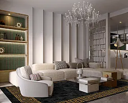 Tapete Wilton - Myra (preto/dourado)