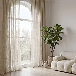 Cortinas Pack de 2 - Cortina de linho Noemi (bege)