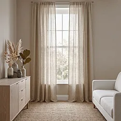 Cortinas Pack de 2 - Cortina de linho Noemi (bege)
