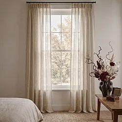 Cortinas Pack de 2 - Cortina de linho Noemi (bege)