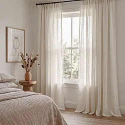Cortinas Pack de 2 - Cortina de linho Noemi (creme)