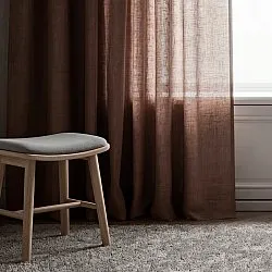 Cortinas Pack de 2 - Cortina de linho Noemi (marrom escuro)