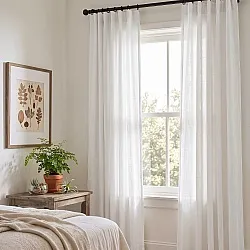 Cortinas Pack de 2 - Cortina de linho Noemi (branco)
