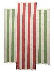Tapete de lã irregular - Kystaro (creme/verde/vermelho)