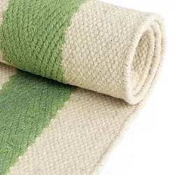 Tapete de lã irregular - Kystaro (creme/verde/vermelho)
