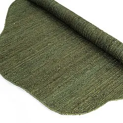 Tapete redondo irregular de juta - San Francisco (verde militar)