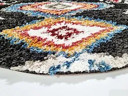 Runda mattor - Macchia (svart/multi)