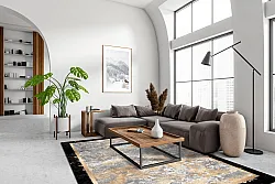 Tapete Wilton - Peri (preto/multicolorido)