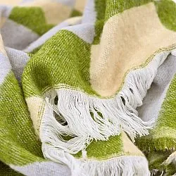 Mantas - Manta em mistura de lã - Audrey Check (bege/verde/roxo)