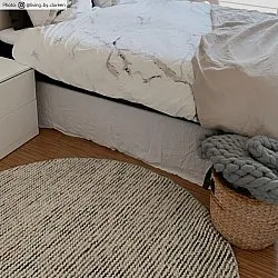 Tapete redondo - Plockton (cinza/branco/verde)