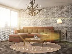 Tapete redondo - Lorenzo (marrom/dourado)