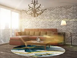 Tapete redondo - Alvaro (azul/branco/dourado)