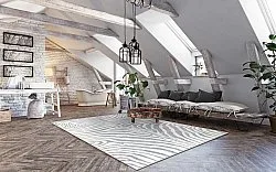 Tapete Wilton - Zebra (branco/cinzento)