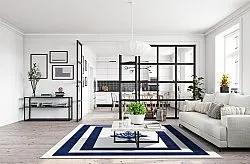 Tapete Wilton - Soros (azul/branco)