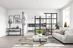 Tapete Wilton - Mermer (cinza/branco/dourado)