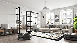 Tapete Wilton - Avola (preto/branco/dourado)