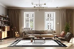 Tapete Wilton - Amaliada (preto/branco)