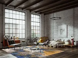 Tapete Wilton - Travale (cinza/azul/multicolorido)