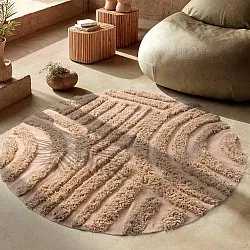 Tapete redondo - Cazorla Natural Cotton Shaggy (bege)