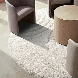 Tapete redondo - Lindos Natural Cotton Shaggy (branco)