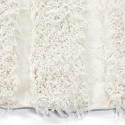 Tapete redondo - Lindos Natural Cotton Shaggy (branco)