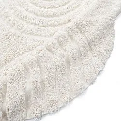 Tapete redondo - Lindos Natural Cotton Shaggy (branco)