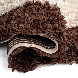 Tapete redondo - Sagres Natural Cotton Shaggy (branco sujo/castanho)