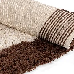 Tapete redondo - Sagres Natural Cotton Shaggy (branco sujo/castanho)