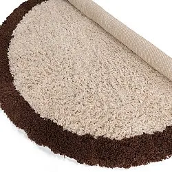 Tapete redondo - Sagres Natural Cotton Shaggy (branco sujo/castanho)