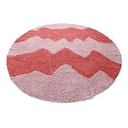 Tapete redondo - Amira Natural Cotton Shaggy (rosa/laranja)