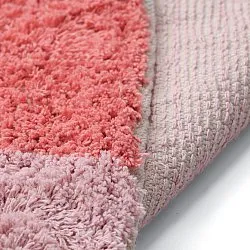 Tapete redondo - Amira Natural Cotton Shaggy (rosa/laranja)