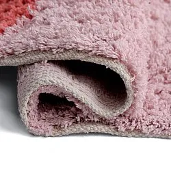 Tapete redondo - Amira Natural Cotton Shaggy (rosa/laranja)