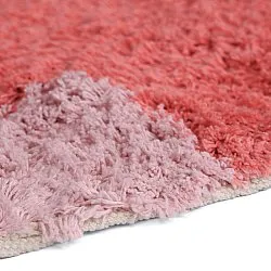 Tapete redondo - Amira Natural Cotton Shaggy (rosa/laranja)