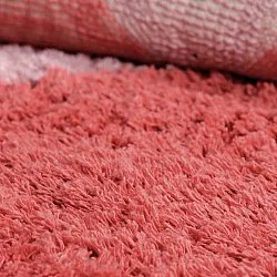 Tapete redondo - Amira Natural Cotton Shaggy (rosa/laranja)