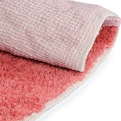 Tapete redondo - Amira Natural Cotton Shaggy (rosa/laranja)