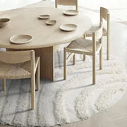 Tapete redondo - Cazorla Natural Cotton Shaggy (off white)