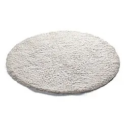 Tapete redondo - Combarro Solid Cotton Shaggy (creme)