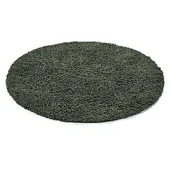 Tapete redondo - Combarro Solid Cotton Shaggy (verde)