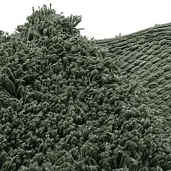 Tapete redondo - Combarro Solid Cotton Shaggy (verde)