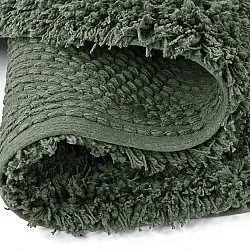 Tapete redondo - Combarro Solid Cotton Shaggy (verde)