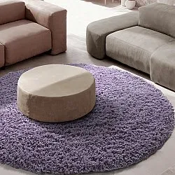 Tapete redondo - Combarro Solid Cotton Shaggy (roxo claro)