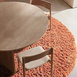 Tapete redondo - Combarro Solid Cotton Shaggy (laranja claro)
