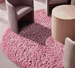 Tapete redondo - Combarro Solid Cotton Shaggy (rosa claro)