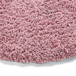 Tapete redondo - Combarro Solid Cotton Shaggy (rosa claro)