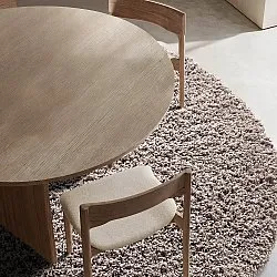 Tapete redondo - Combarro Solid Cotton Shaggy (taupe)