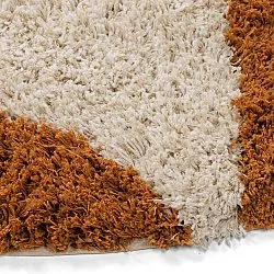 Tapete redondo - Kalymnos Natural Cotton Shaggy (branco sujo/ocre)