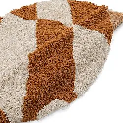 Tapete redondo - Kalymnos Natural Cotton Shaggy (branco sujo/ocre)
