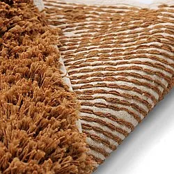 Tapete redondo - Kalymnos Natural Cotton Shaggy (branco sujo/ocre)
