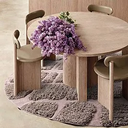 Tapete redondo - Otranto Natural Cotton Shaggy (taupe)
