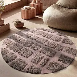 Tapete redondo - Otranto Natural Cotton Shaggy (taupe)